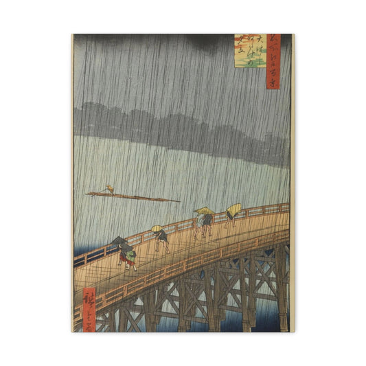 Sudden Shower over Shin-Ōhashi bridge and Atake | Hiroshige - Canvas -