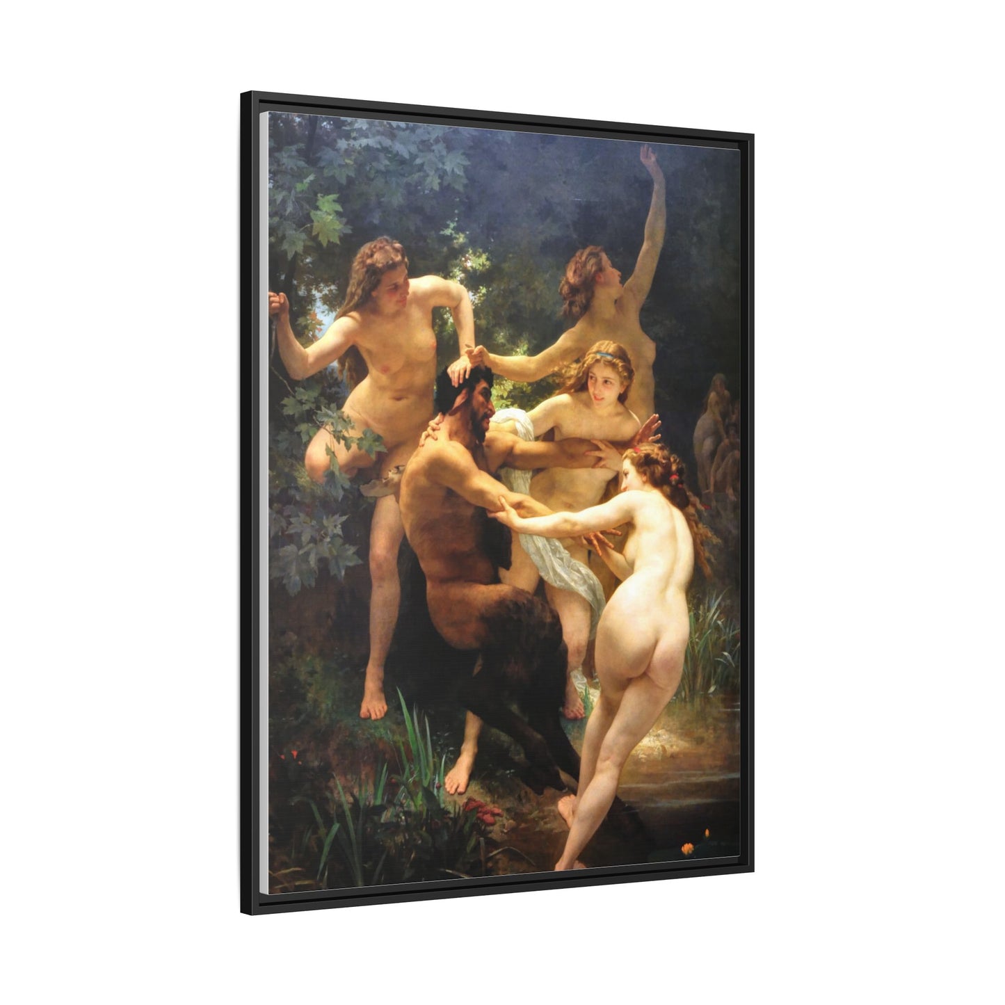 Nymphs and Satyr | William-Adolphe Bouguereau - Framed -