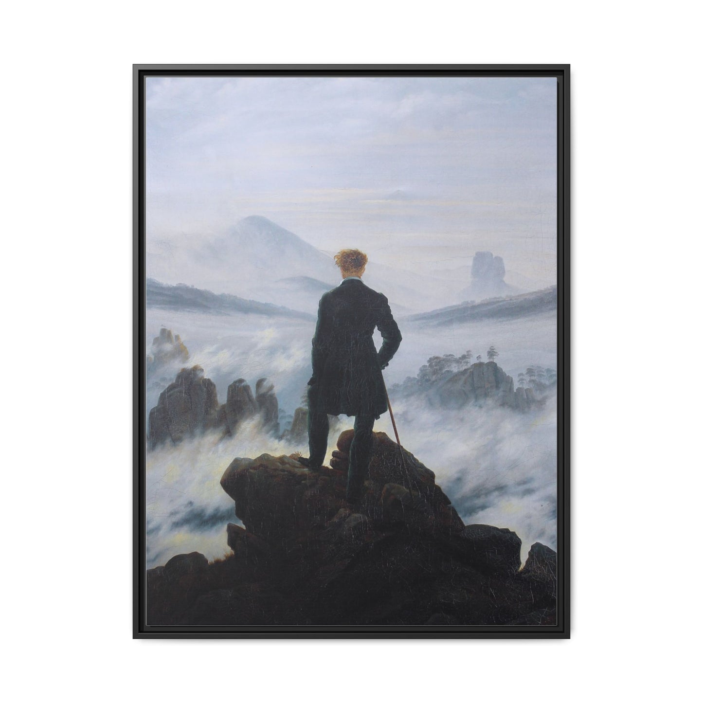 Wanderer Above the Sea of Fog | Caspar David Friedrich - Framed -