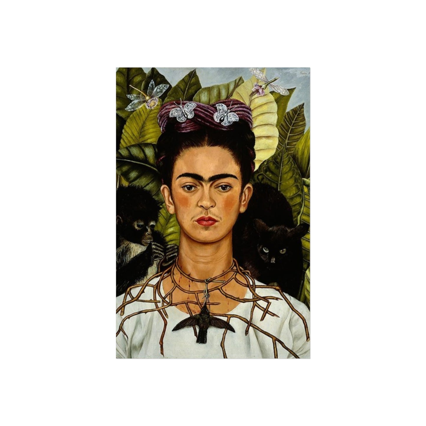 Self-Portrait with Thorn Necklace and Hummingbird | Frida Kahlo - Giclée -