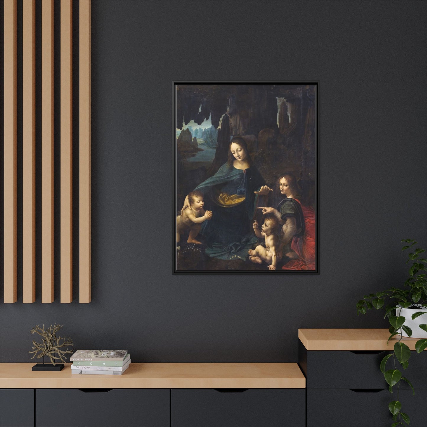 Virgin of the Rocks | Leonardo da Vinci - Framed -