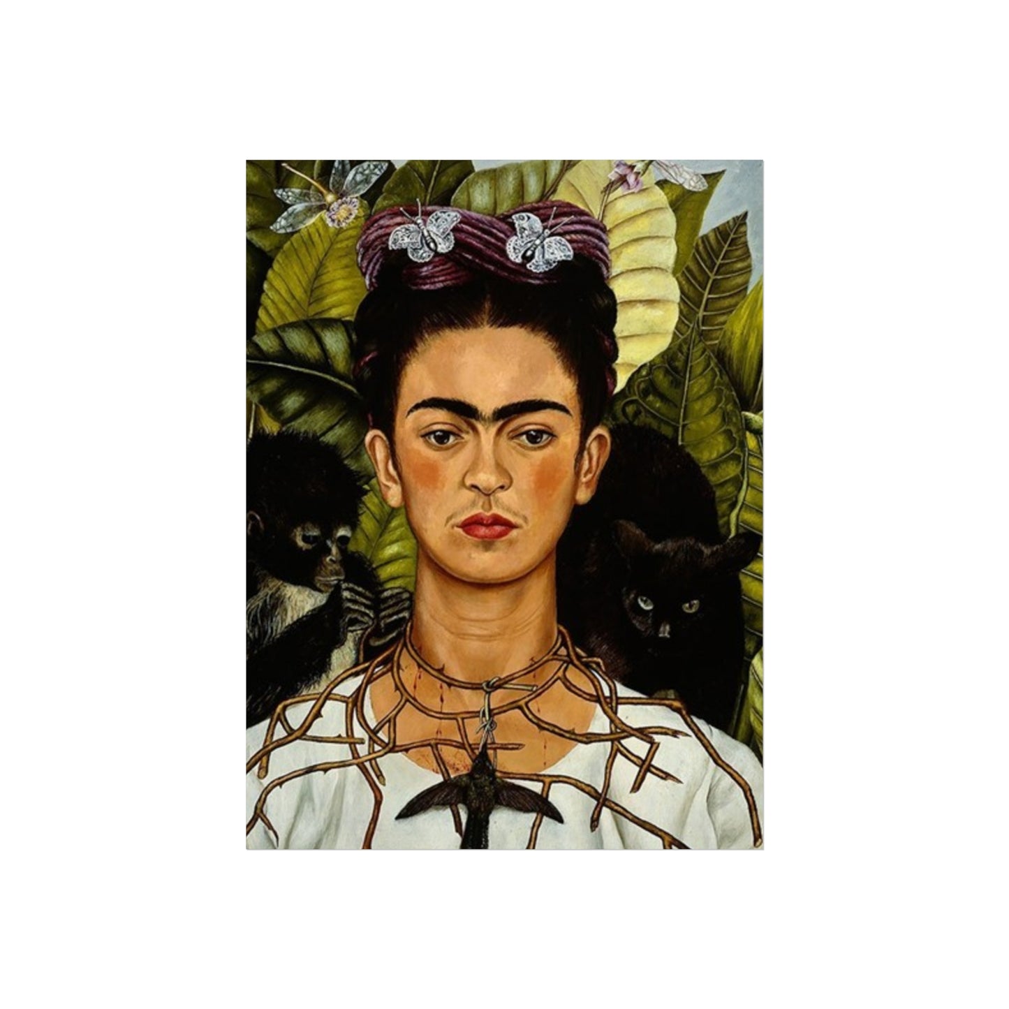 Self-Portrait with Thorn Necklace and Hummingbird | Frida Kahlo - Giclée -