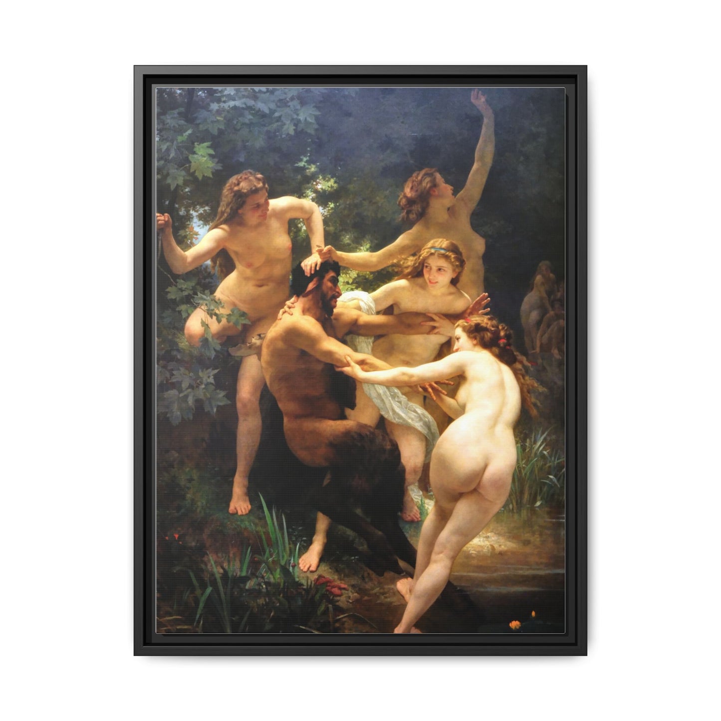 Nymphs and Satyr | William-Adolphe Bouguereau - Framed -