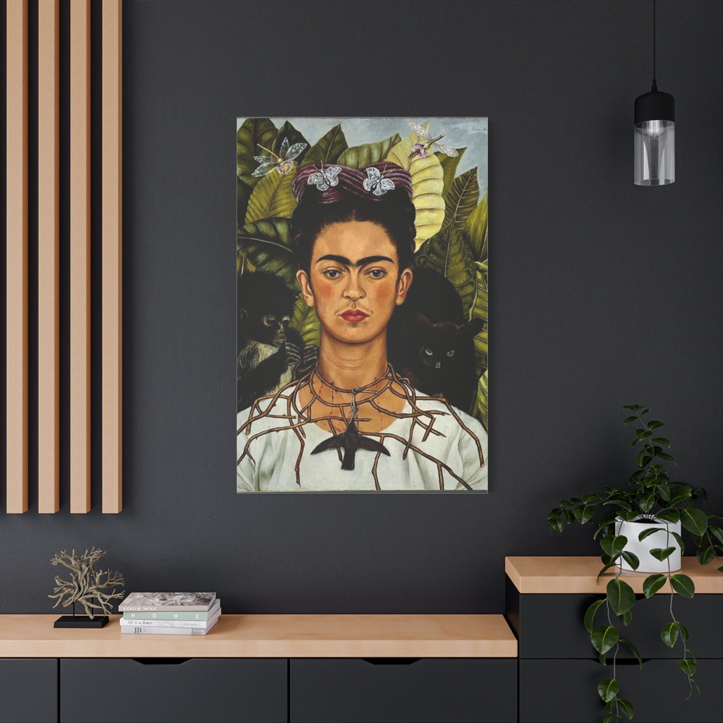 Self-Portrait with Thorn Necklace and Hummingbird | Frida Kahlo - Canvas -