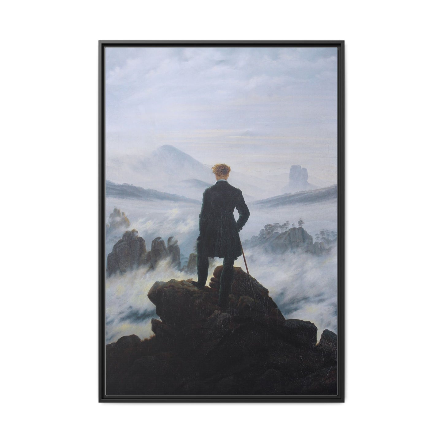 Wanderer Above the Sea of Fog | Caspar David Friedrich - Framed -