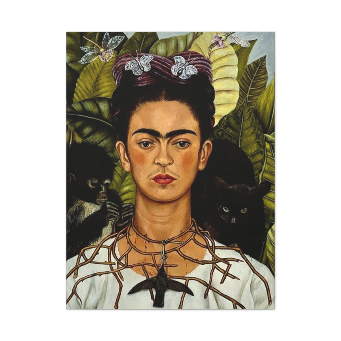 Self-Portrait with Thorn Necklace and Hummingbird | Frida Kahlo - Canvas -