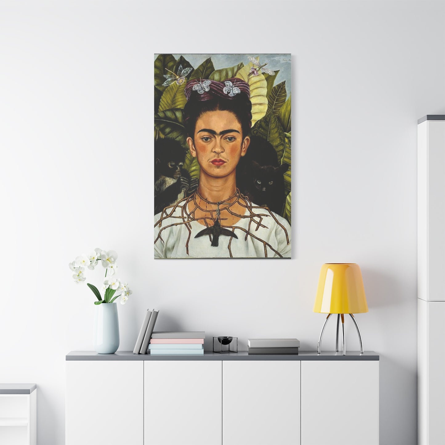 Self-Portrait with Thorn Necklace and Hummingbird | Frida Kahlo - Canvas -