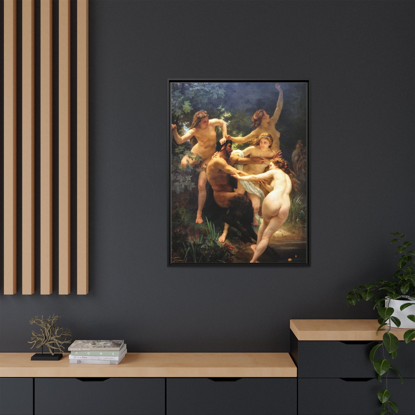 Nymphs and Satyr | William-Adolphe Bouguereau - Framed -