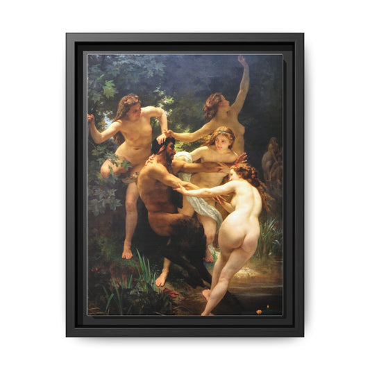 Nymphs and Satyr | William-Adolphe Bouguereau - Framed -