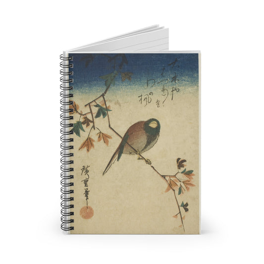 Bird on maple branch - Ruled Line Note -